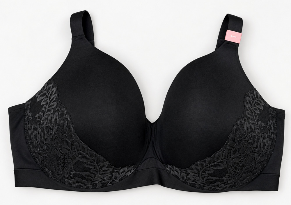 NEW CACIQUE LANE BRYANT BLACK LACE LIGHTLY LINED FULL COVERAGE BRA SZ 48G